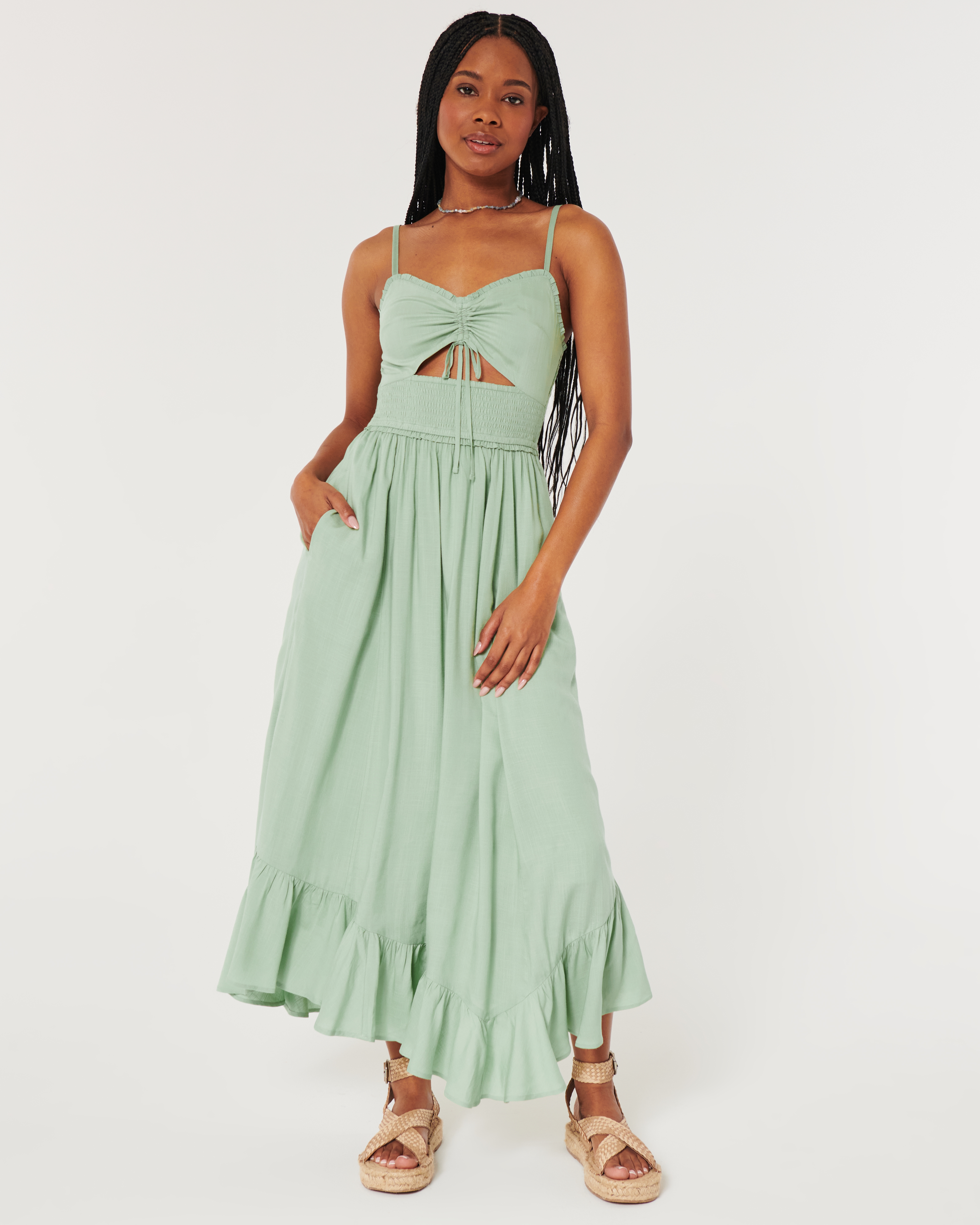 Women s Asymmetrical Hem Maxi Dress Women s Sale HollisterCo