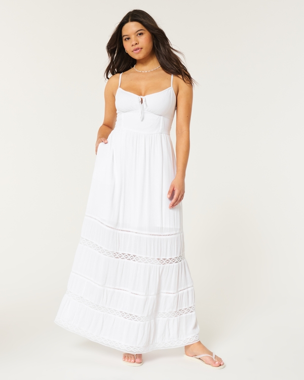 Lace Maxi Dress, White