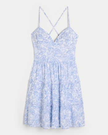 Women's Open Back Tiered Mini Dress | Women's Beach Shop | HollisterCo.com