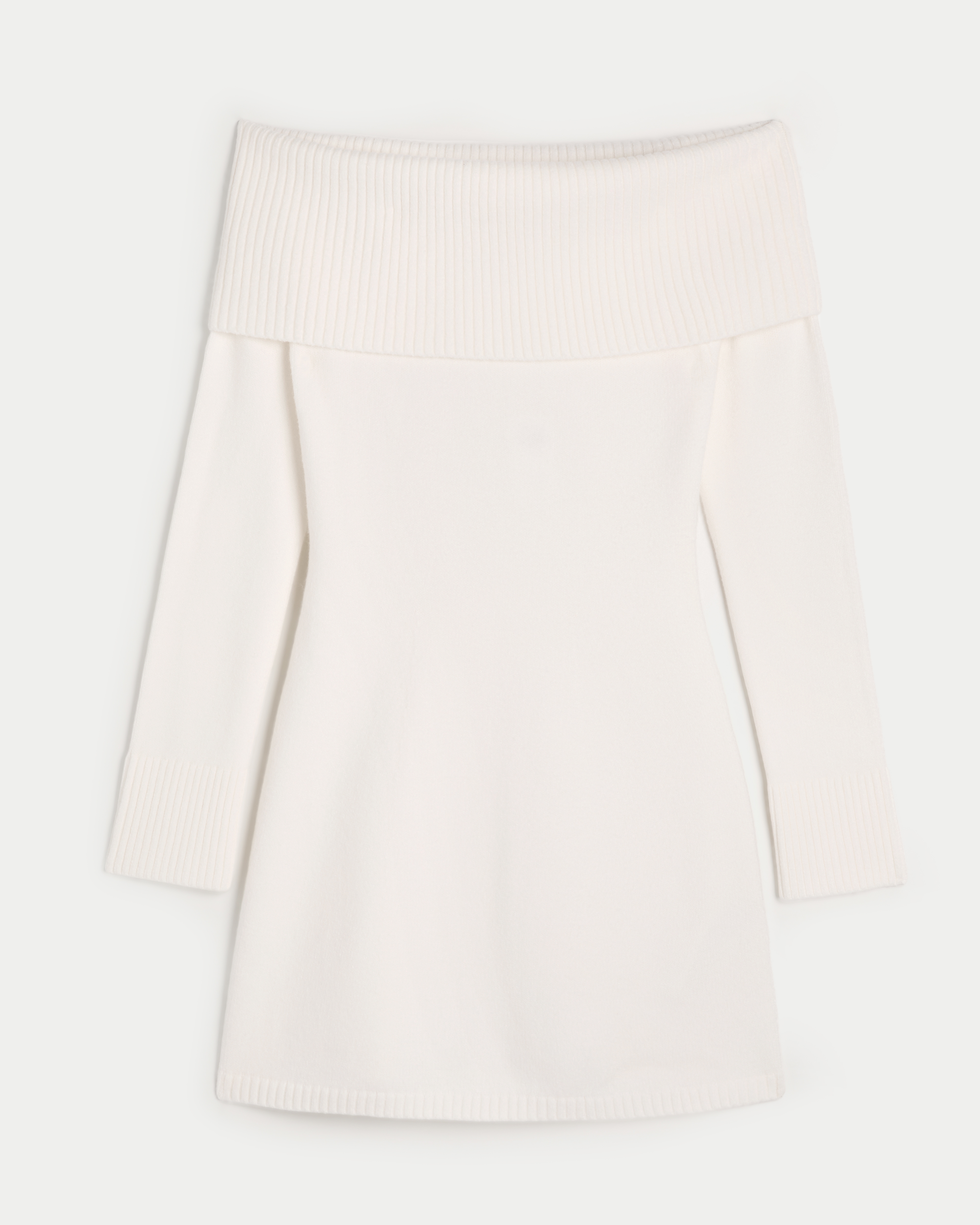 Off-the-Shoulder Skater Sweater Dress