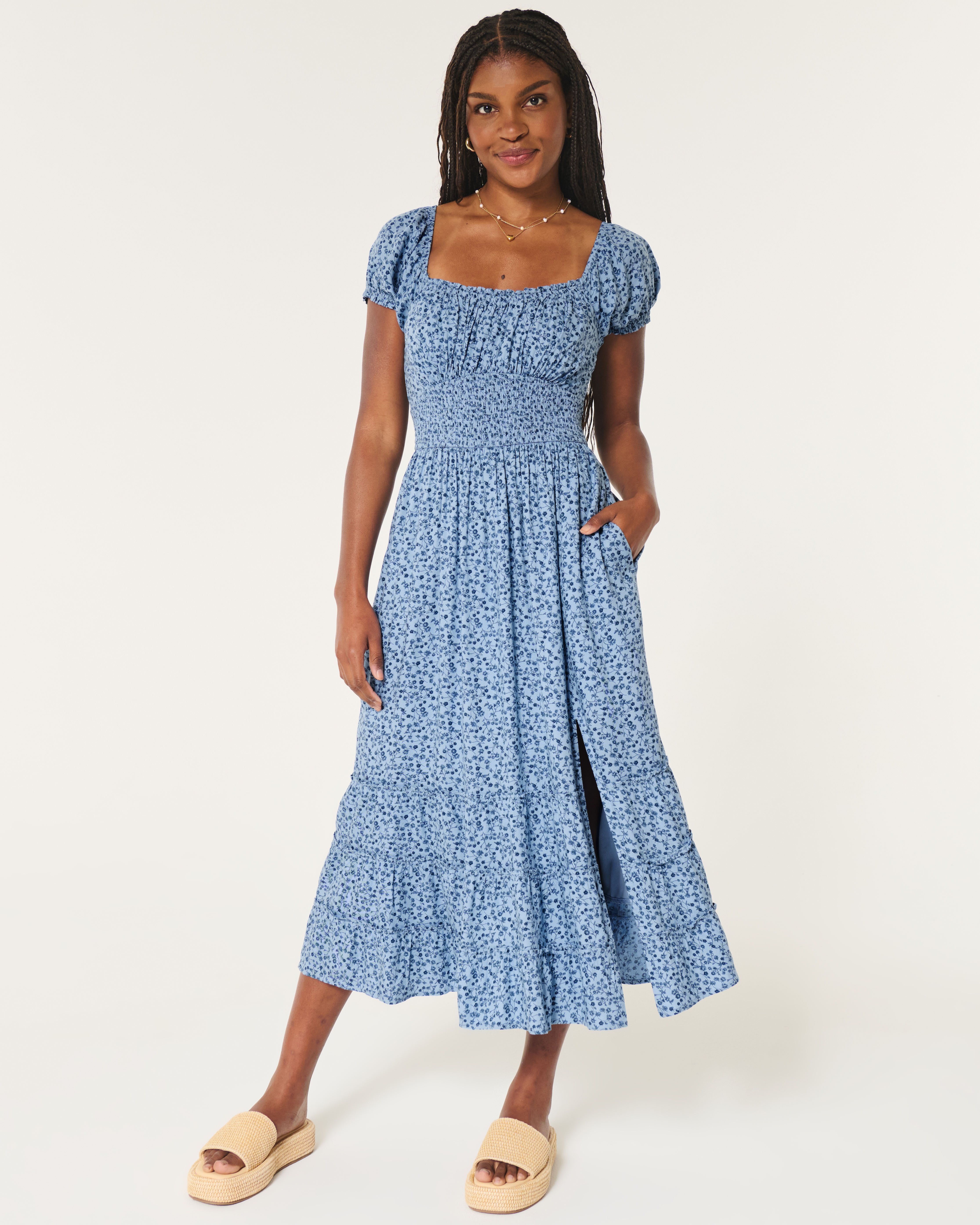 Hollister midi dress best sale