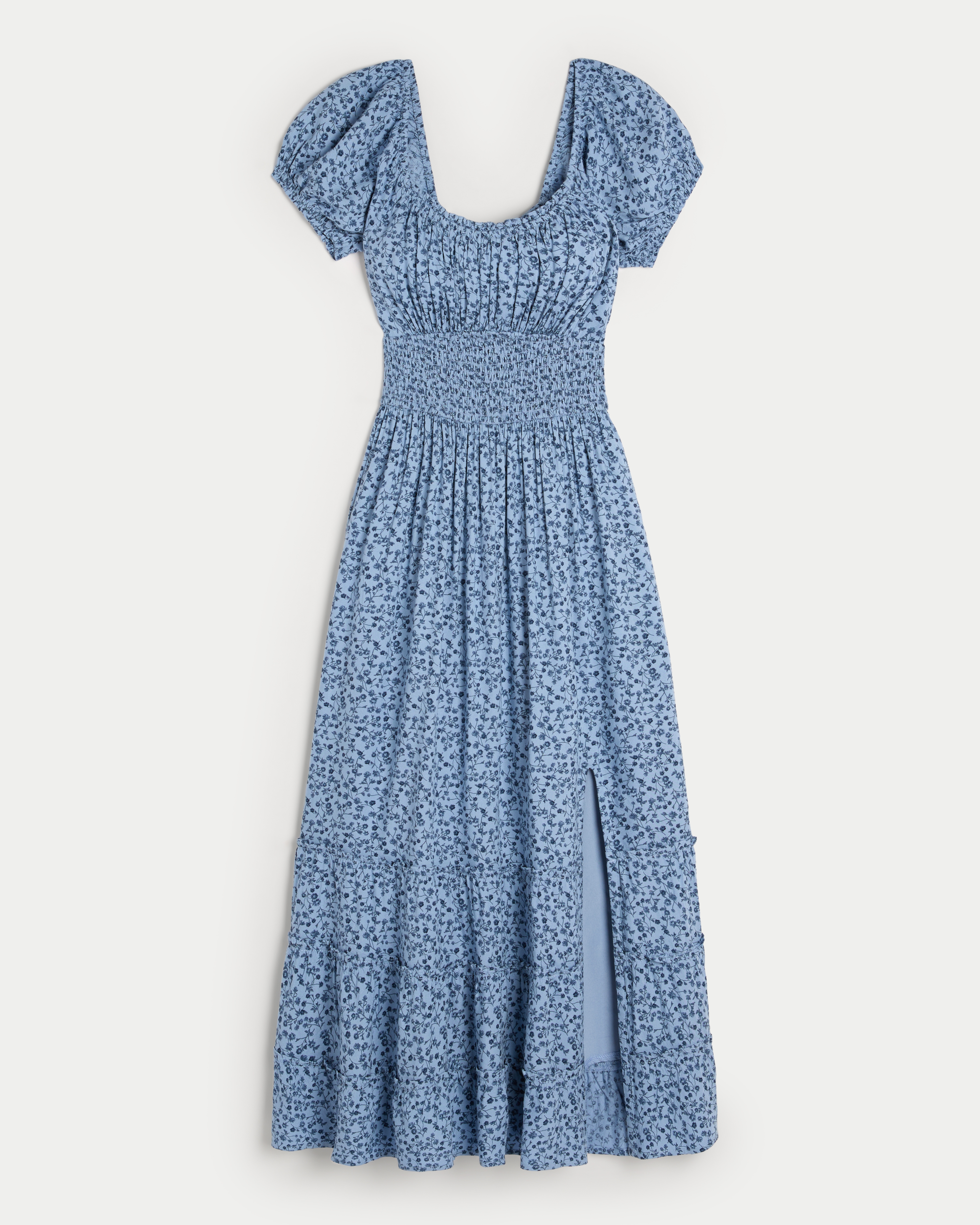 Hollister Saidie Short-Sleeve Tie-Back Midi Dress