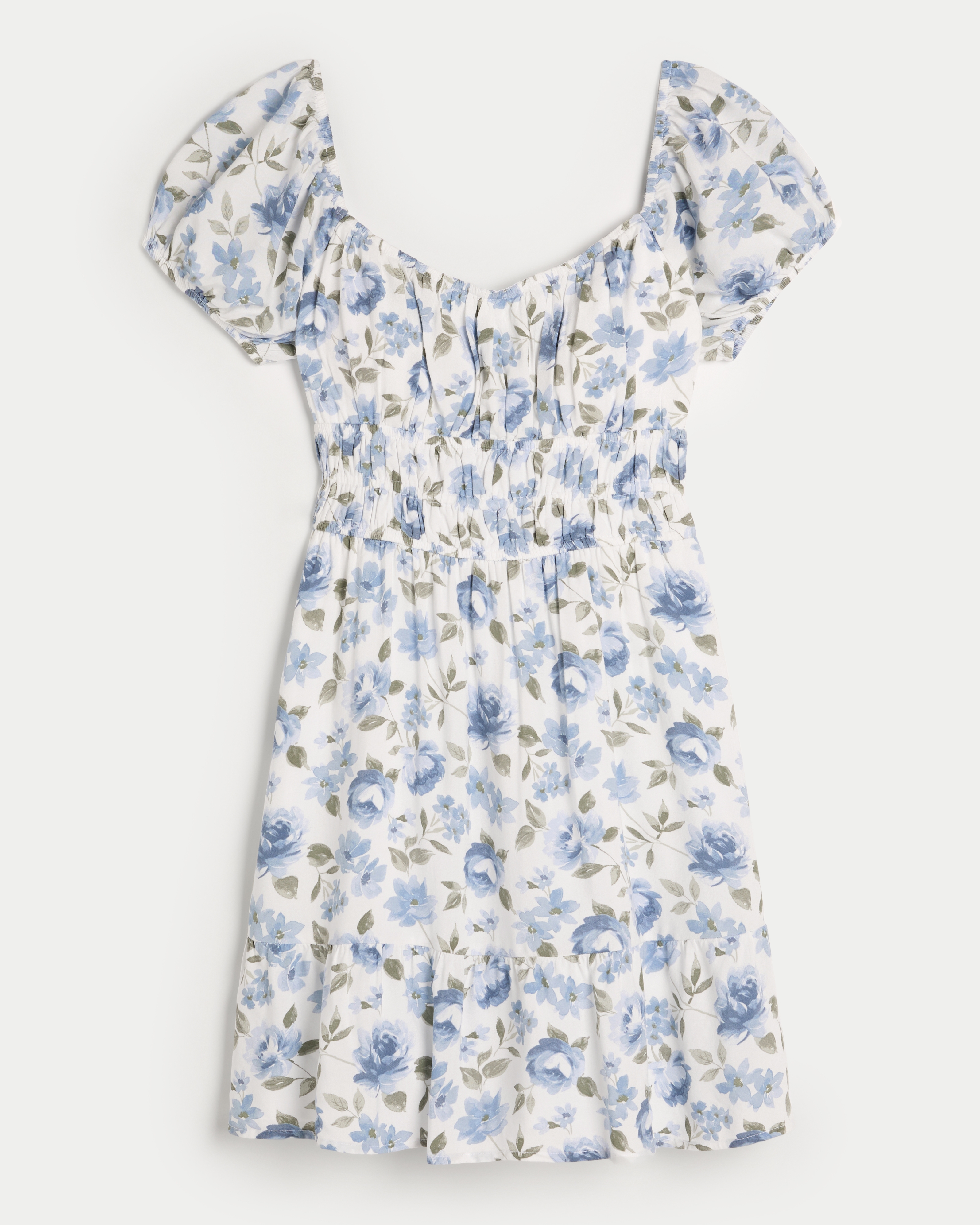 Women's Short-Sleeve Channeled Waist Mini Dress | Women's Clearance |  HollisterCo.com