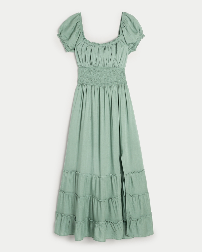 Women s Saidie Short Sleeve Tie Back Midi Dress in Dusty Jade Size XXS TALL from Hollister