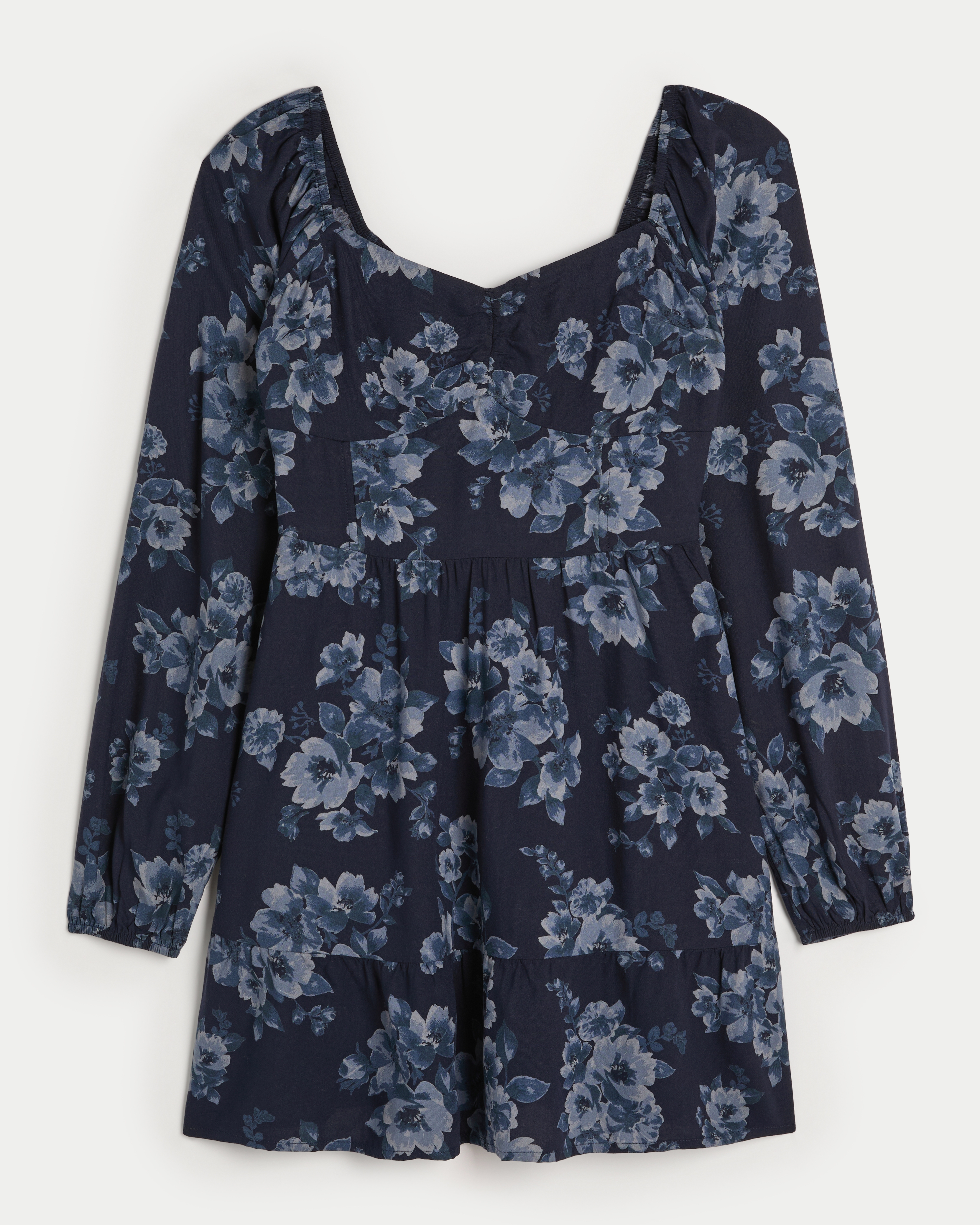 Long-Sleeve Cinch Bust Mini Dress