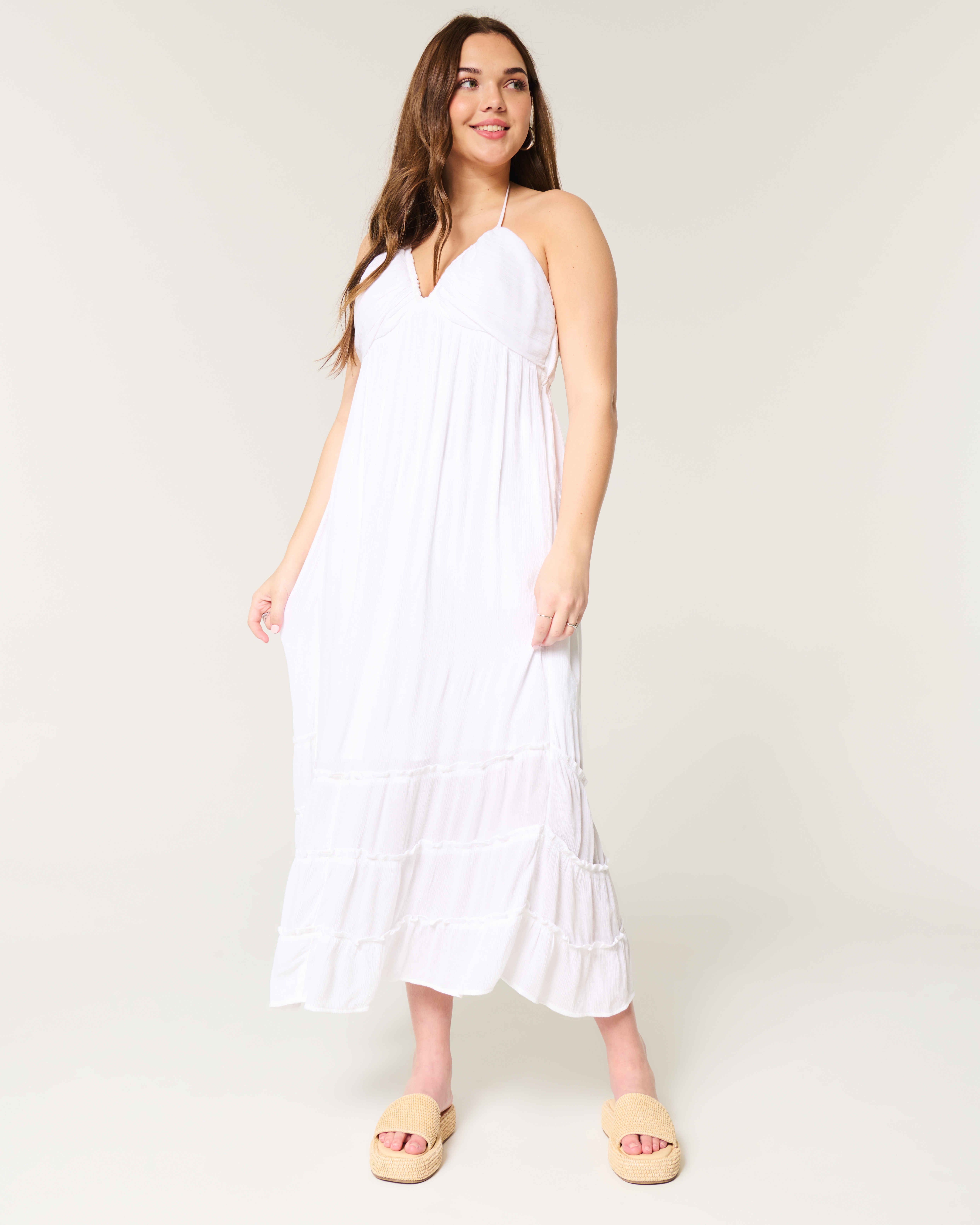Open Back Halter Maxi Dress