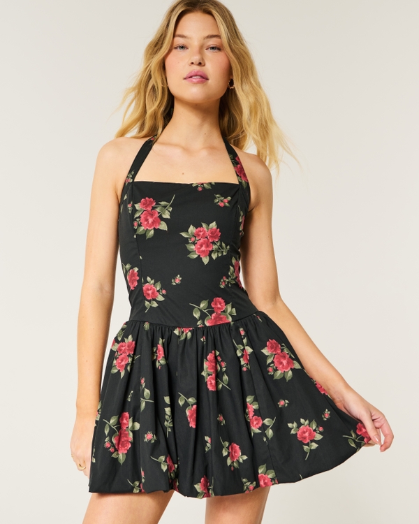 Hollister black floral dress online