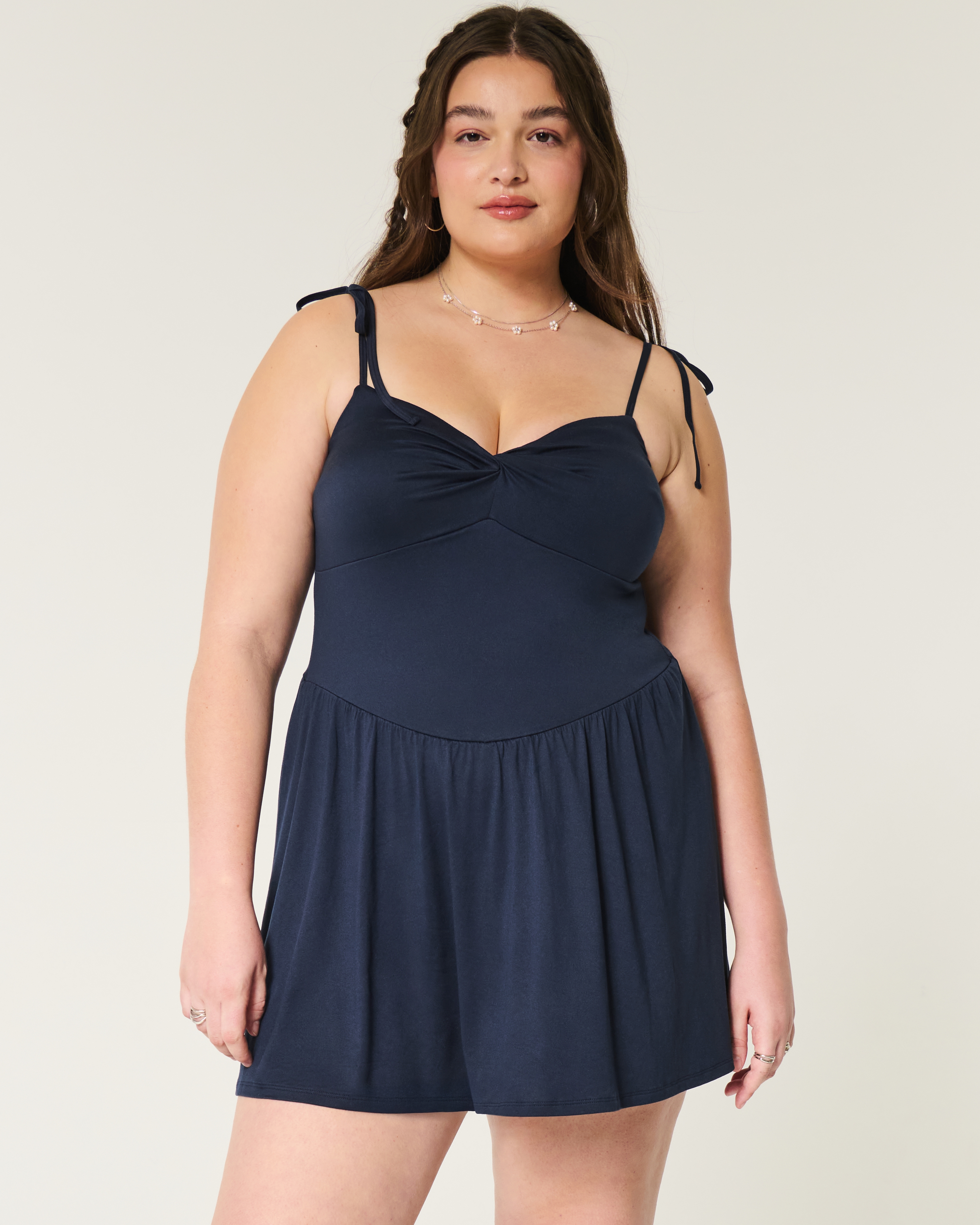Drop-Waist Knit Mini Dress