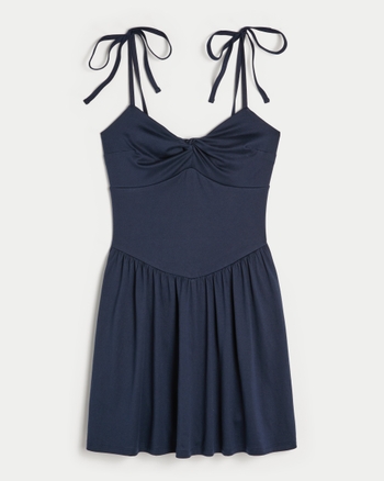 Hollis Strapless Pleat Hem Knit Mini Dress White main image 0