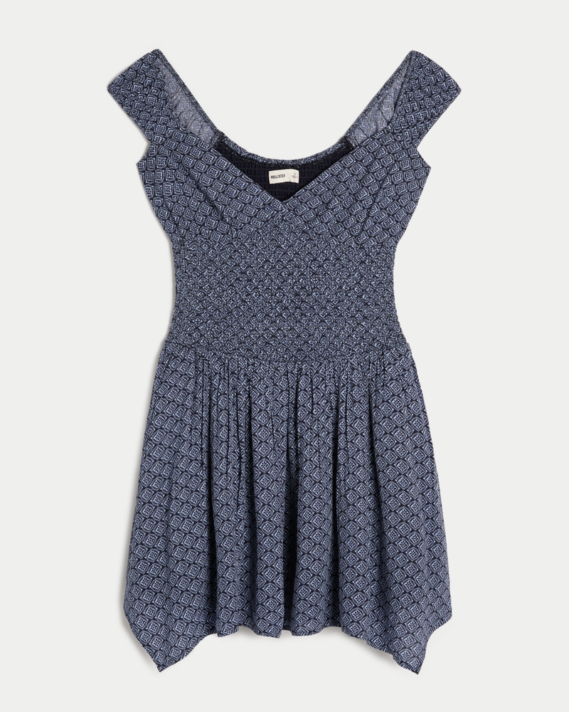 Off-the-Shoulder Asymmetrical Hem Mini Dress