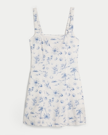 Women's Linen-Blend Structured Mini Dress | Women's Clearance | HollisterCo.com