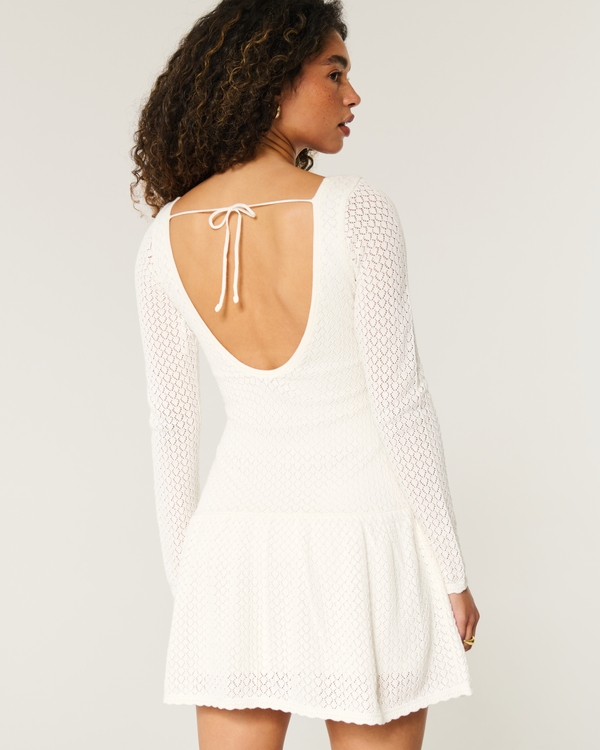 white christmas dresses Hali Frill Strap Crochet Lace Dress White main image 0