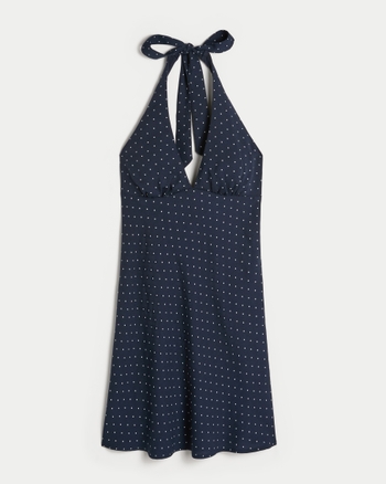 Women's Open-Back Crepe Halter Dress | Women's | HollisterCo.com