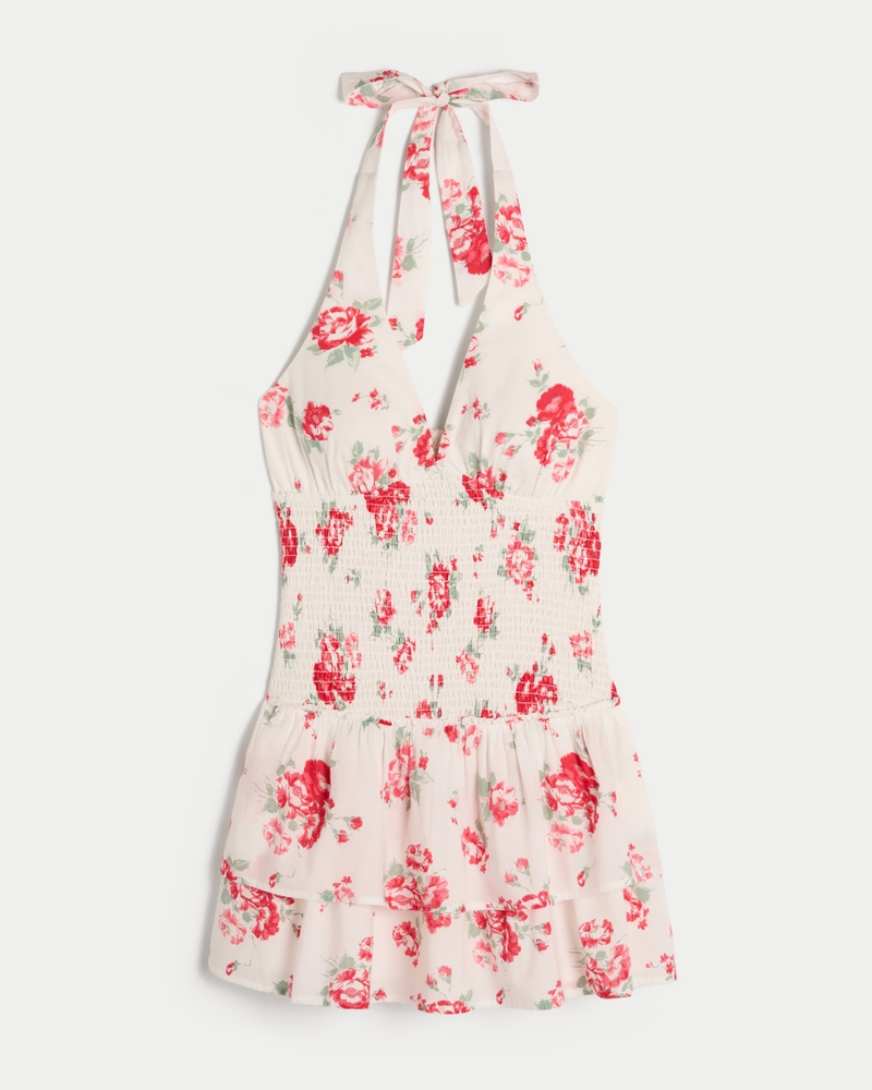 Women's Double-Tier Smocked Halter Skort Dress | Women's
