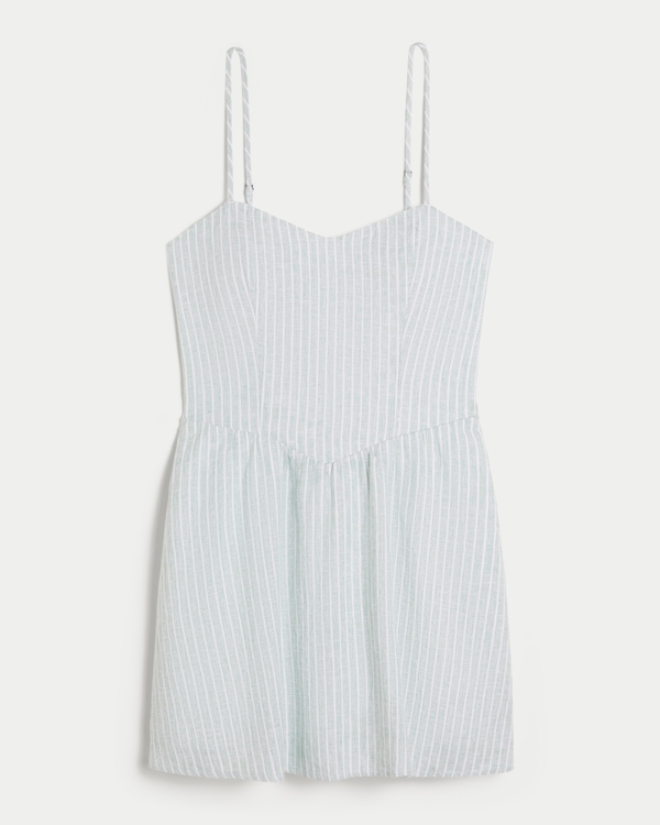 Open-Back Linen-Blend Skort Dress