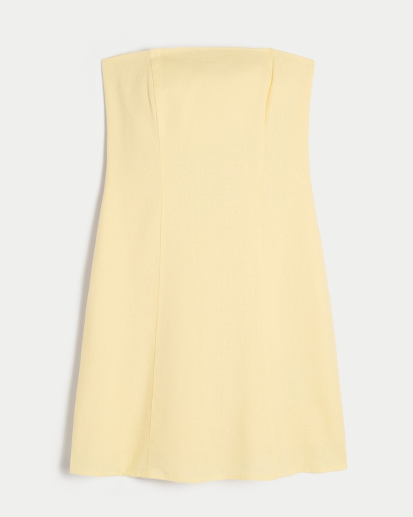 Women's Linen-Blend Strapless Mini Dress | Women's Clearance |  HollisterCo.ca