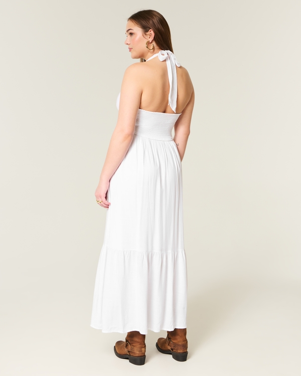 Halter Midi Dress, White view 2