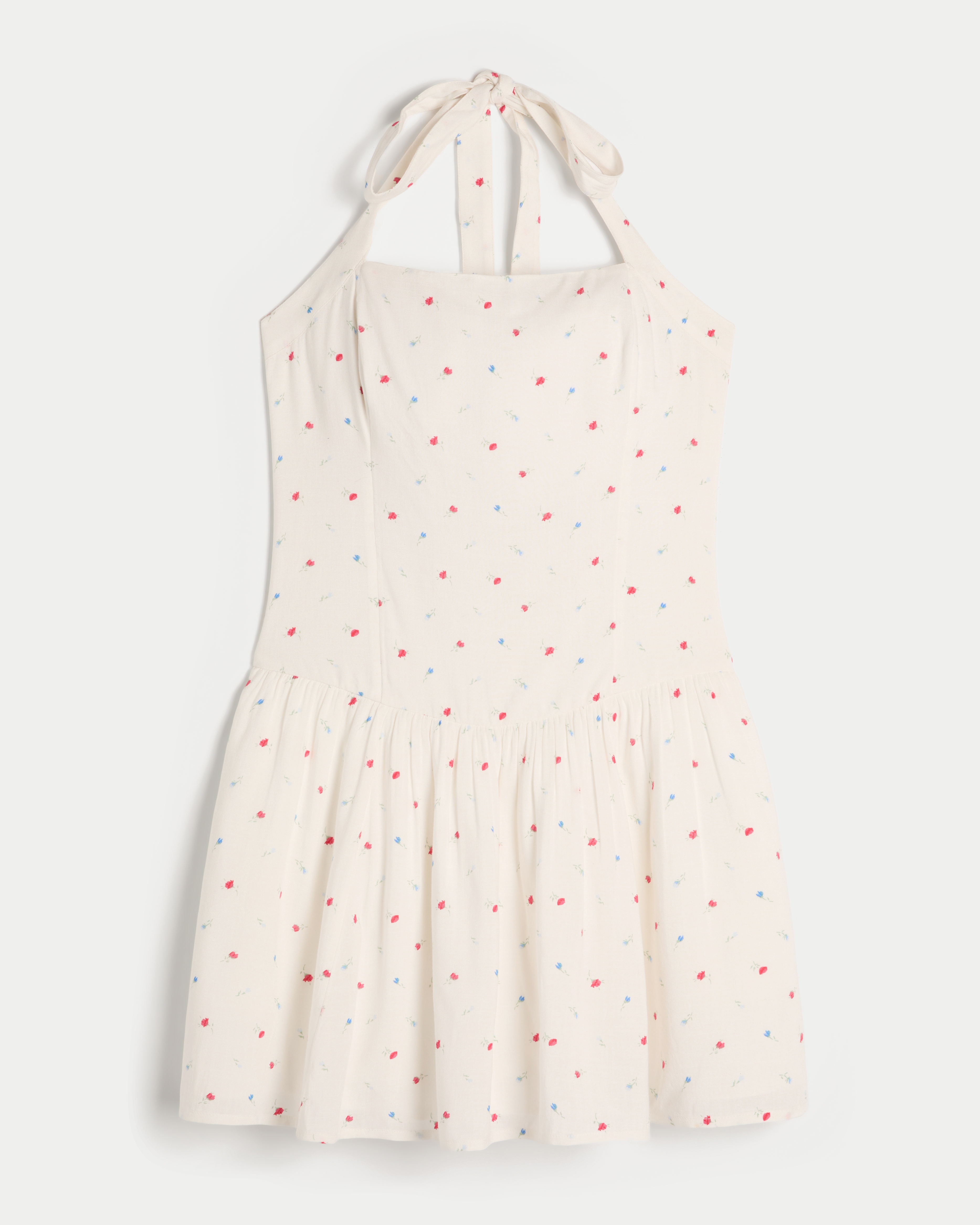 Drop-Waist Halter Mini Dress