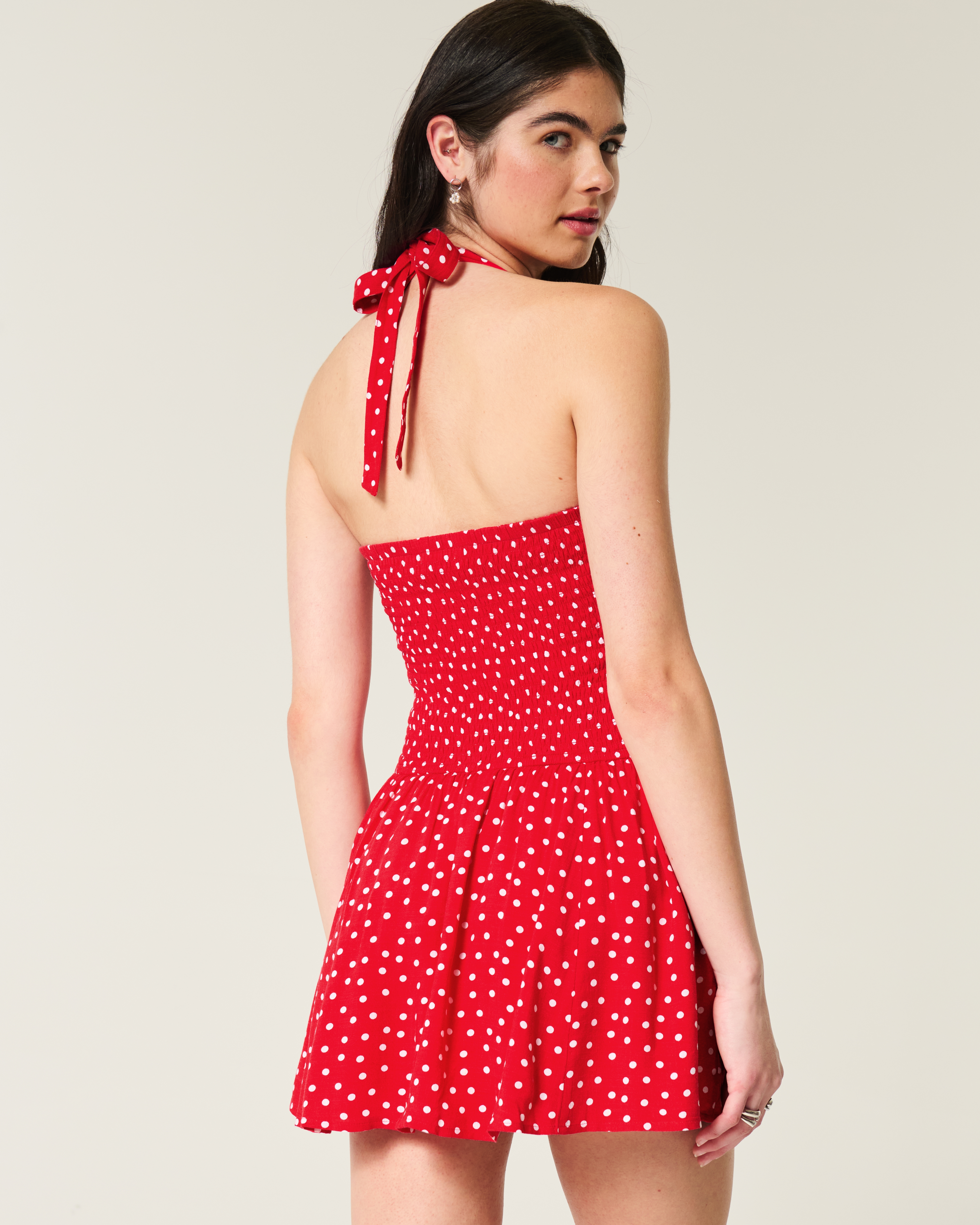 Drop-Waist Halter Mini Dress