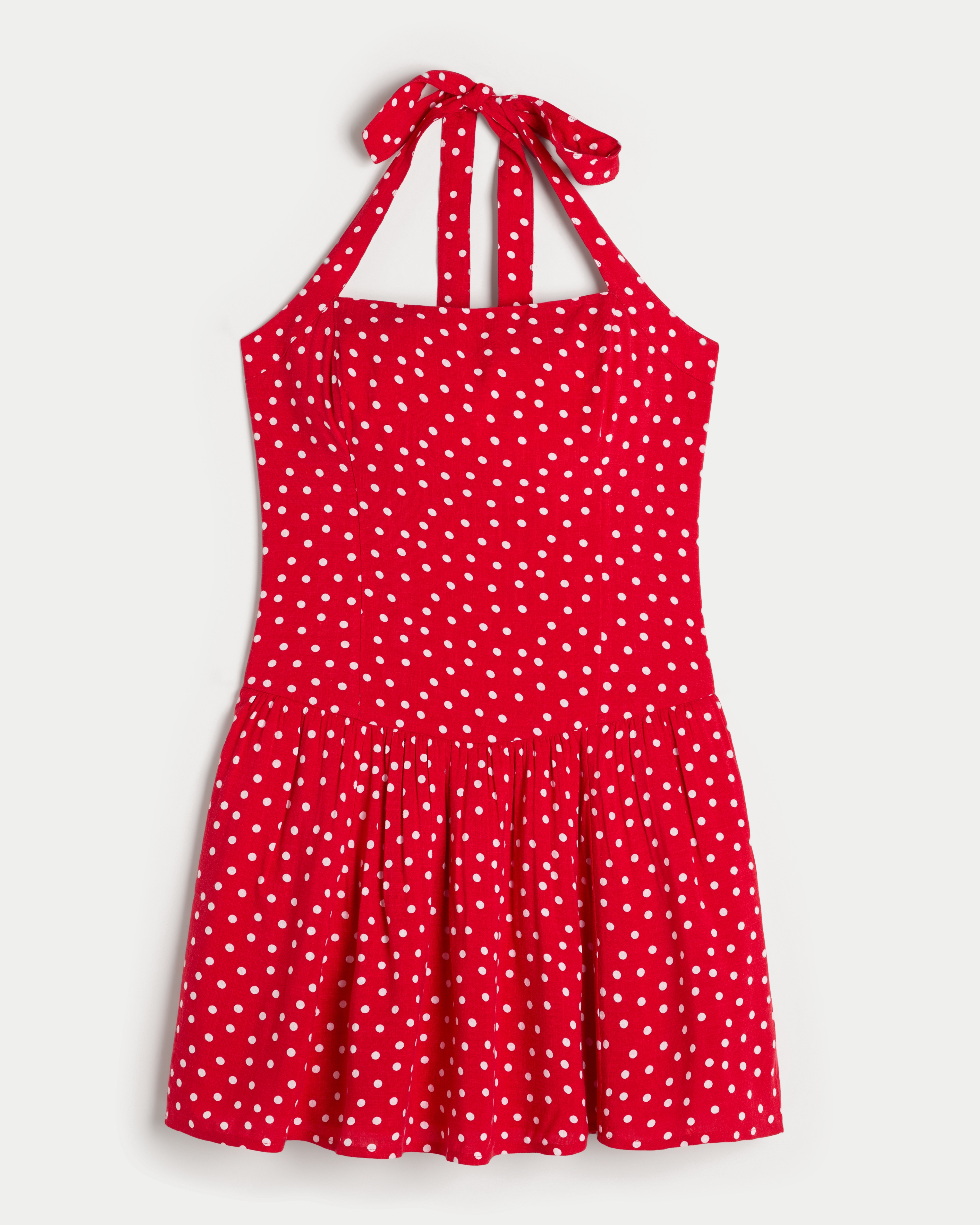 Drop-Waist Halter Mini Dress