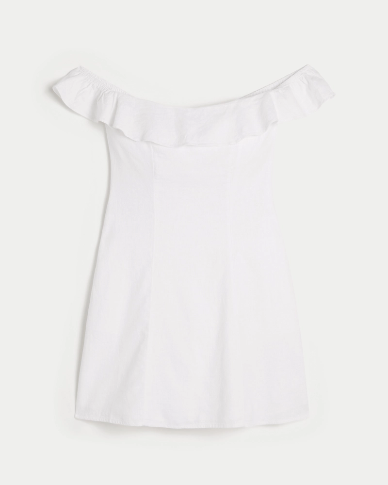 Off-the-Shoulder A-Line Ruffle Mini Dress