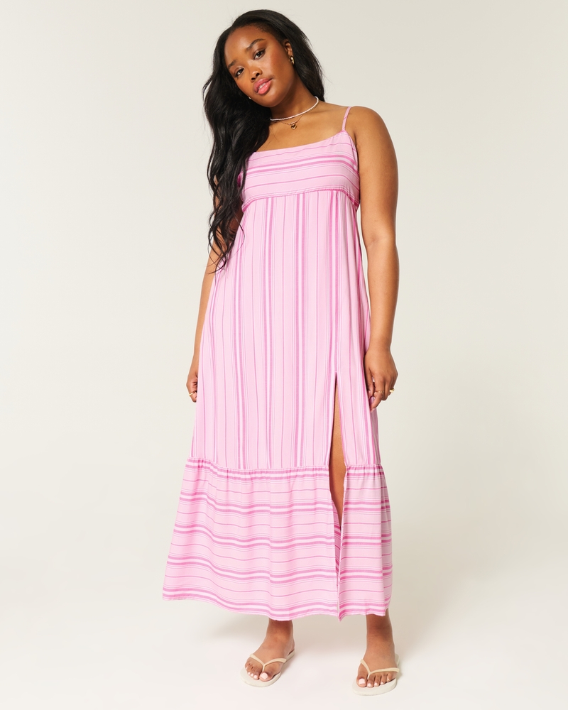 Hollister Sofia Side-Smocked Eyelet Maxi Dress