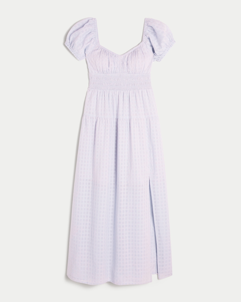 Short-Sleeve Open-Back Maxi Dress
