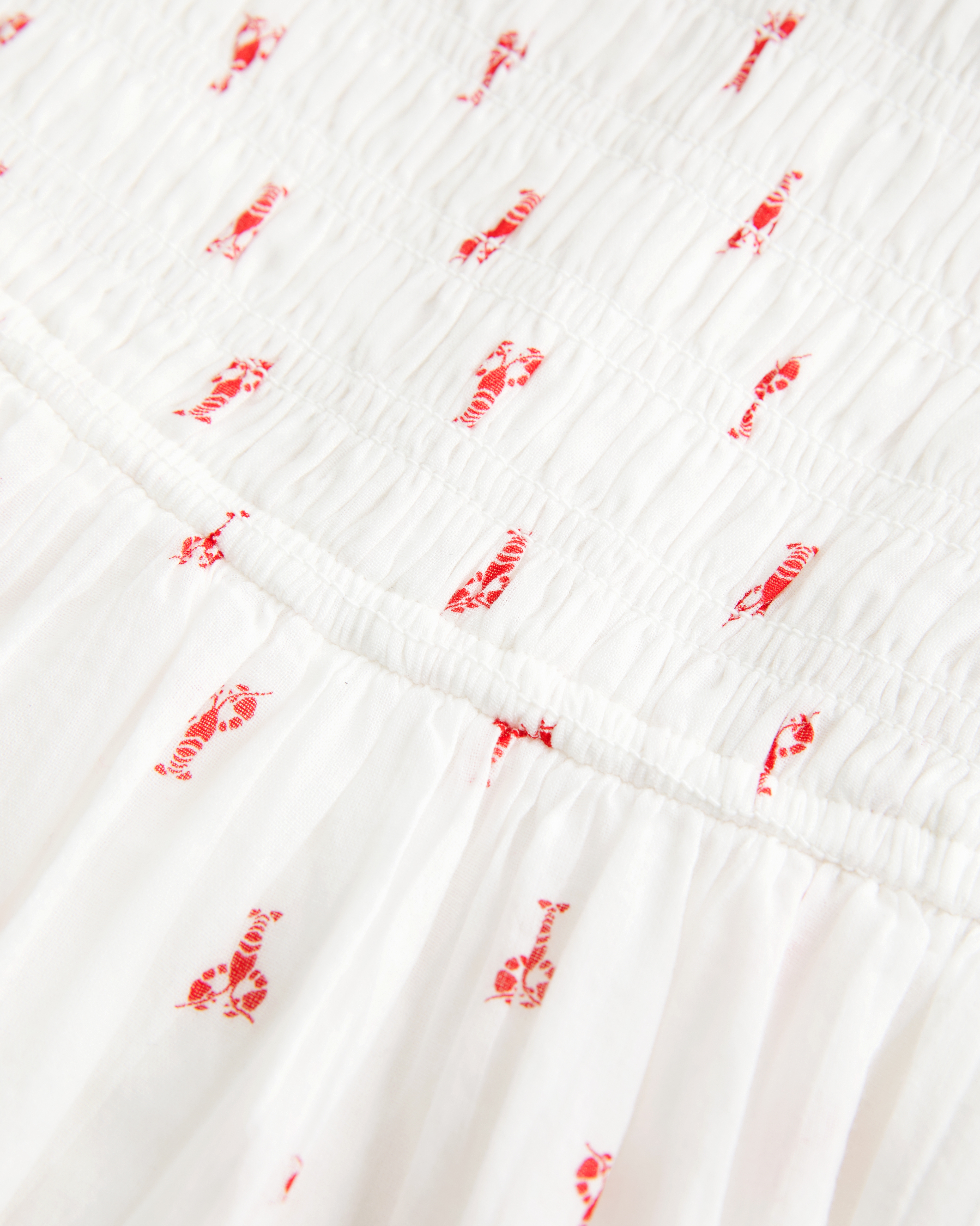 Strapless Smocked Bodice Mini Dress