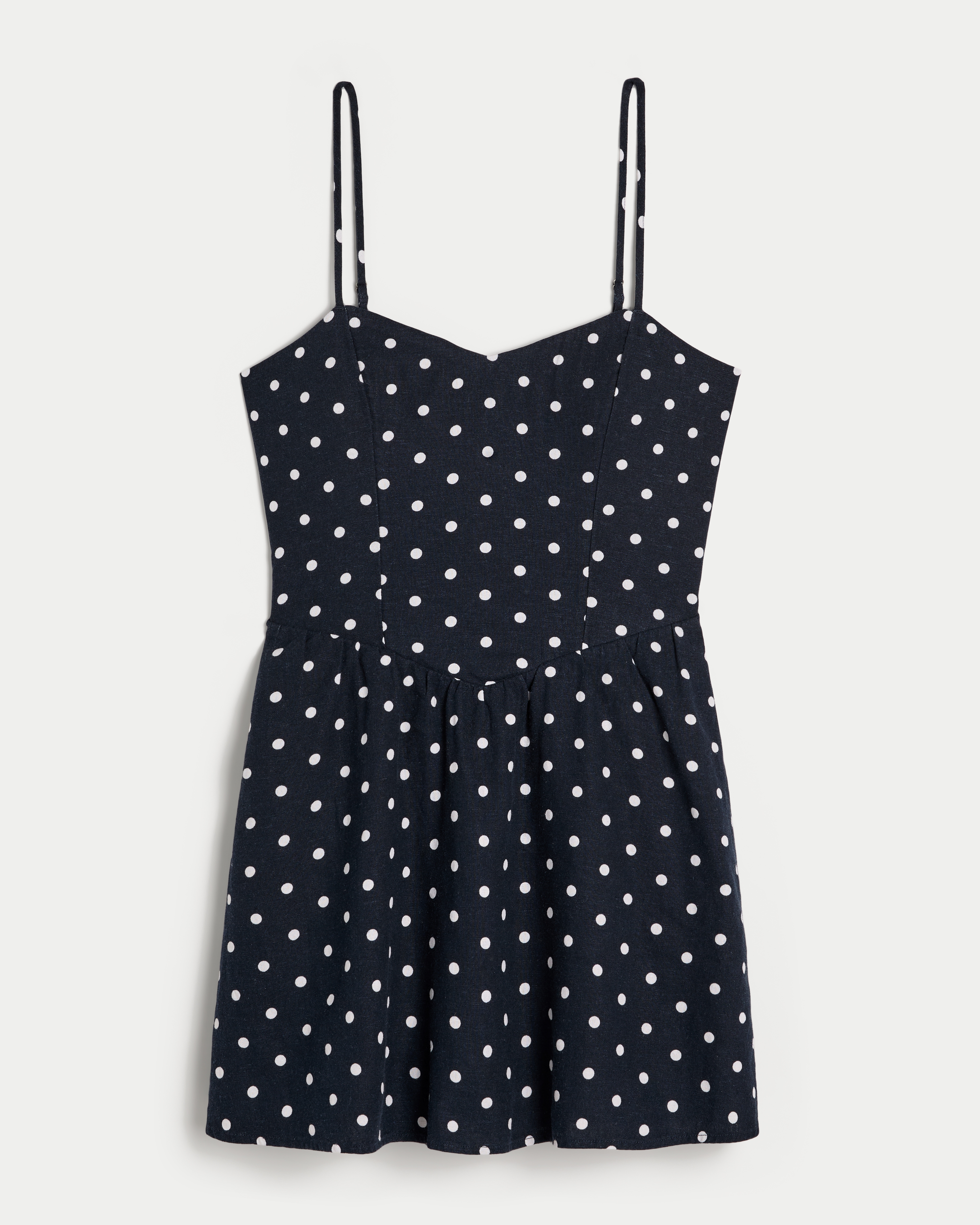 Open-Back Linen-Blend Mini Dress