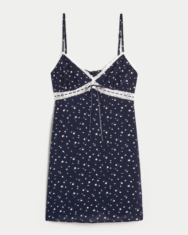Lace Detail Slip Mini Dress