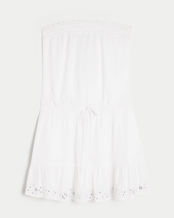 Hollister Strapless Drawstring Blouson Mini Dress