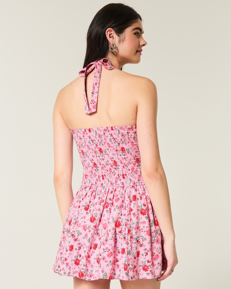 Drop Waist Halter Mini Dress