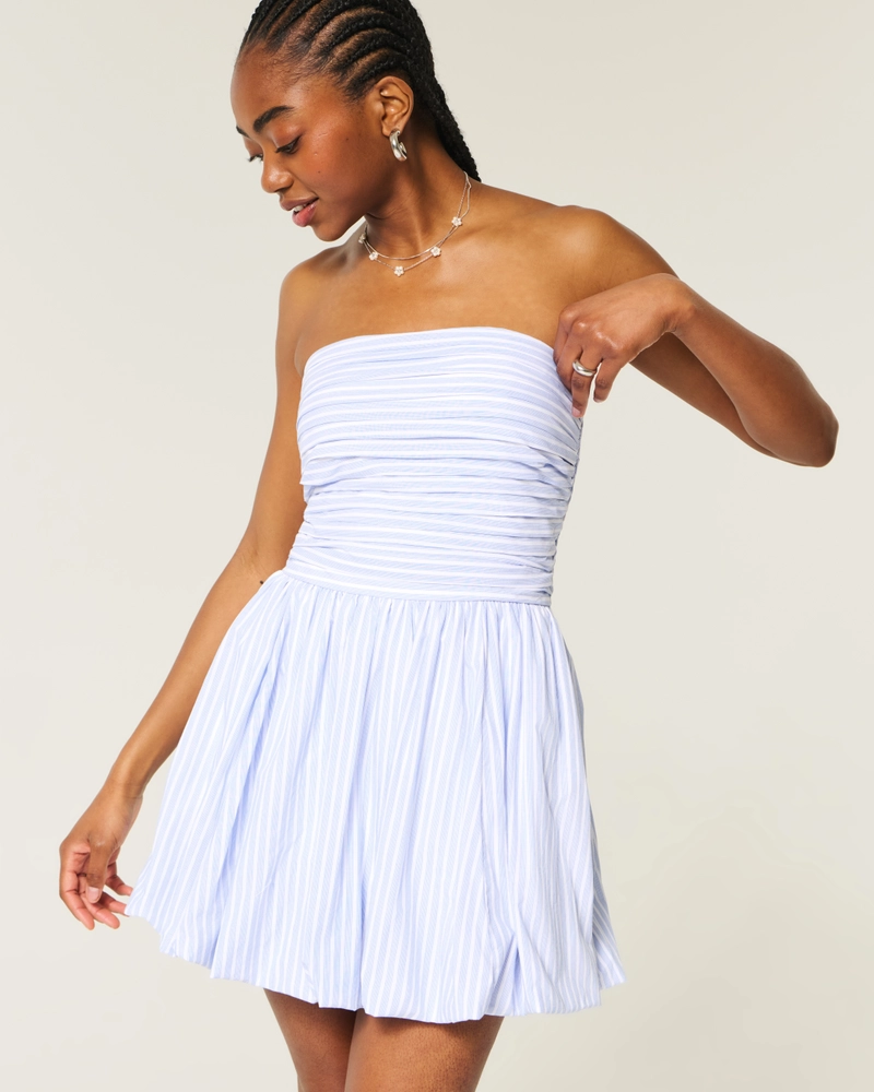Ruched Bubble Skort Dress