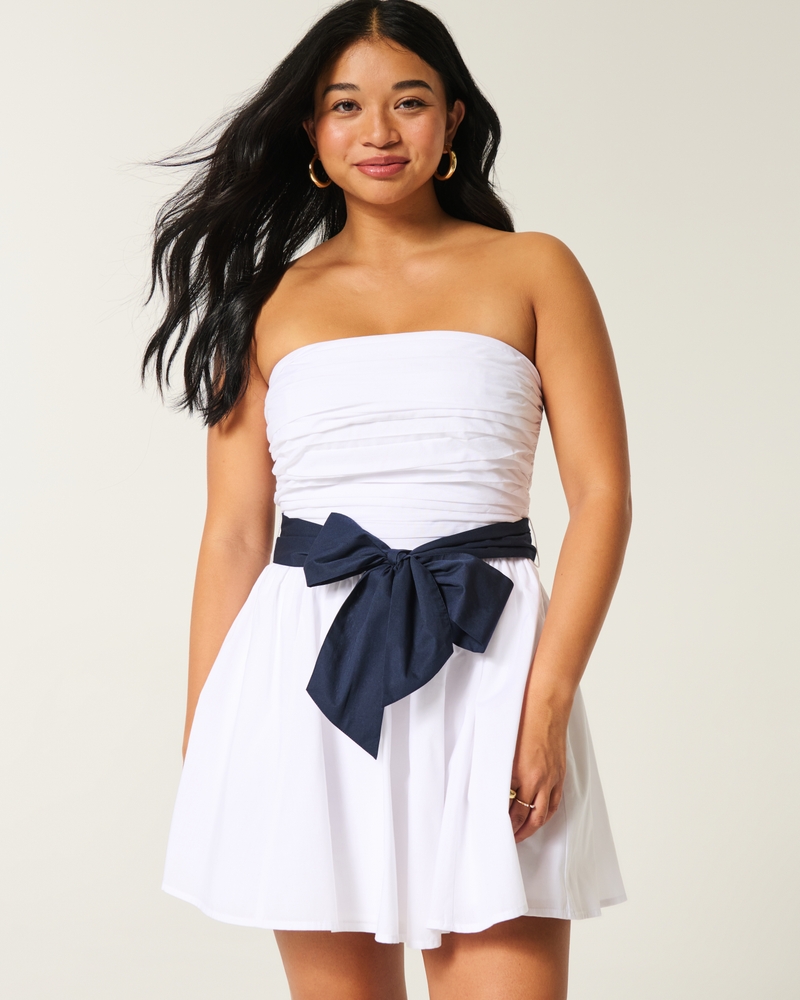 Strapless Bow Mini Dress