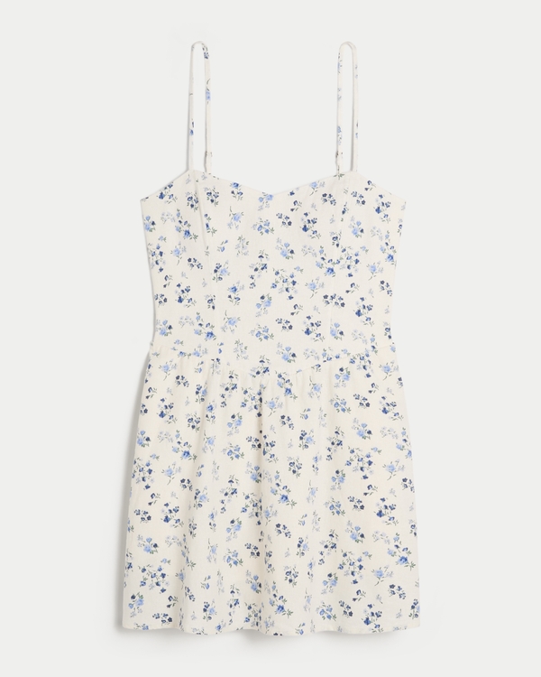 linen blend skort dress 100% European Linen Mini Skort Dress