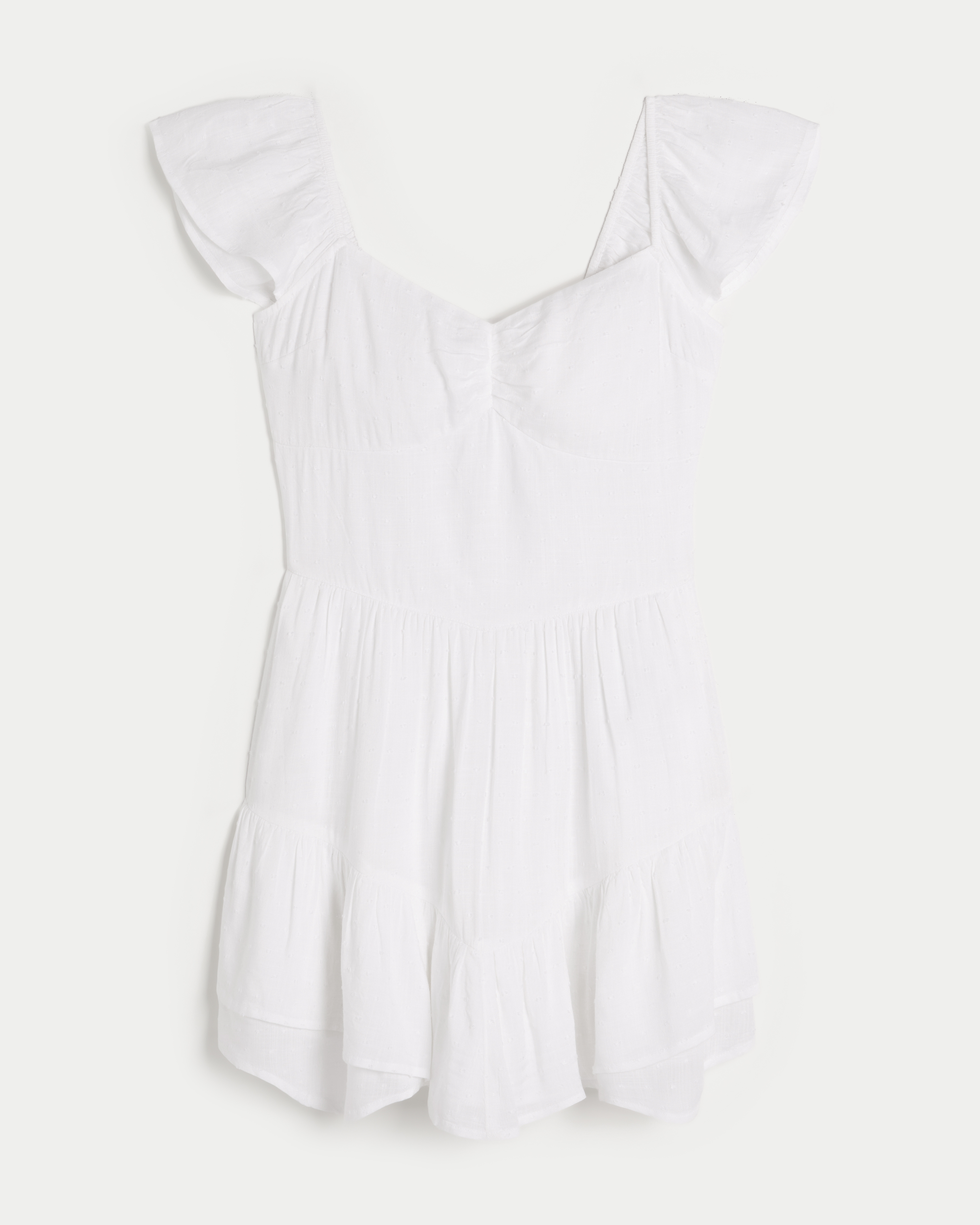 Flutter Sleeve Pinch Bust Mini Skort Dress
