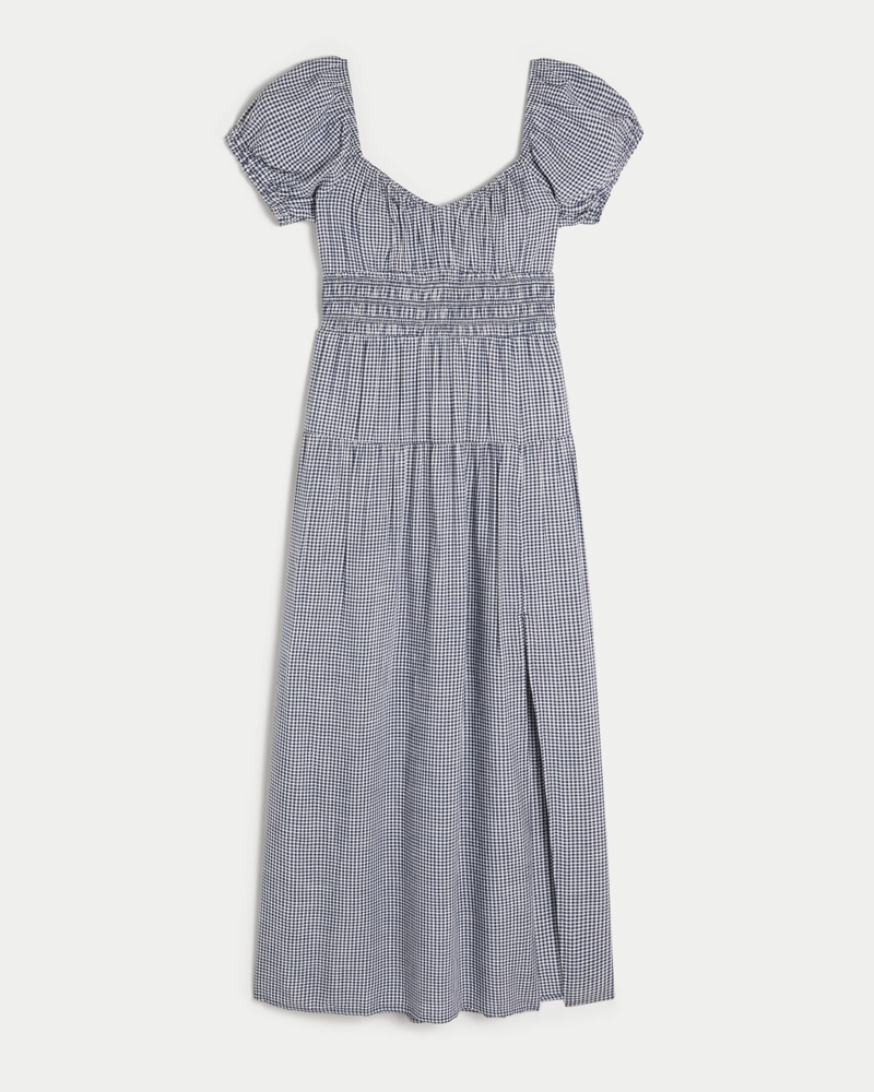 Short-Sleeve Open-Back Maxi Dress