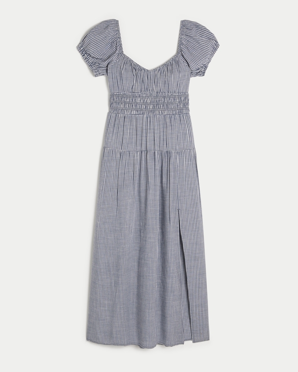 Short-Sleeve Open-Back Maxi Dress