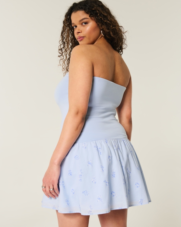 Women's Strapless Drop-Waist Knit-Woven Mini Dress | Women's Sale |  HollisterCo.com