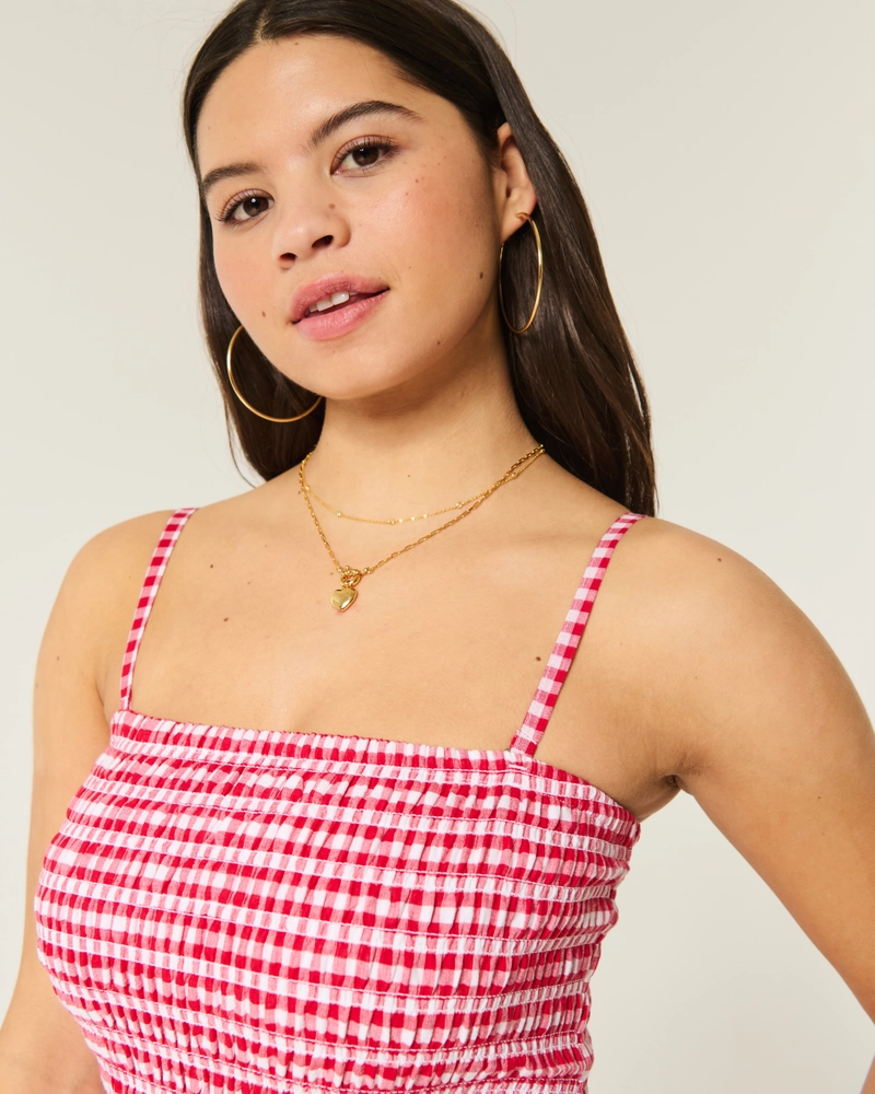 Strapless Smocked Bodice Mini Dress