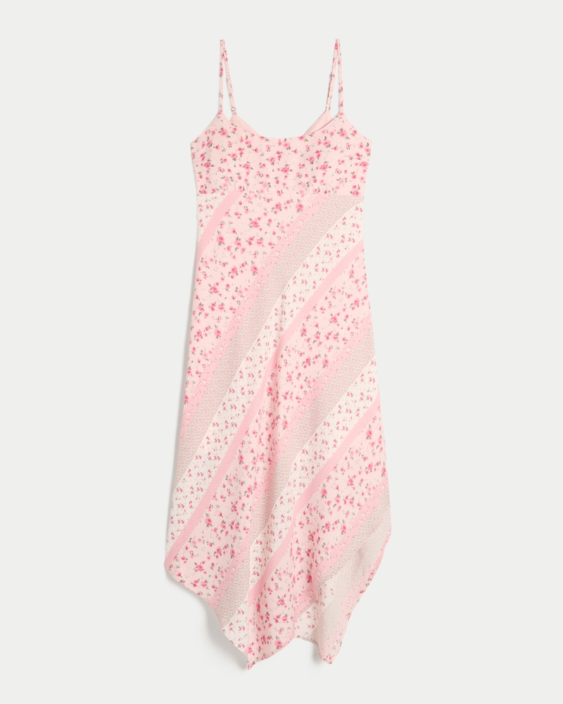 Asymmetrical Hem Midi Dress