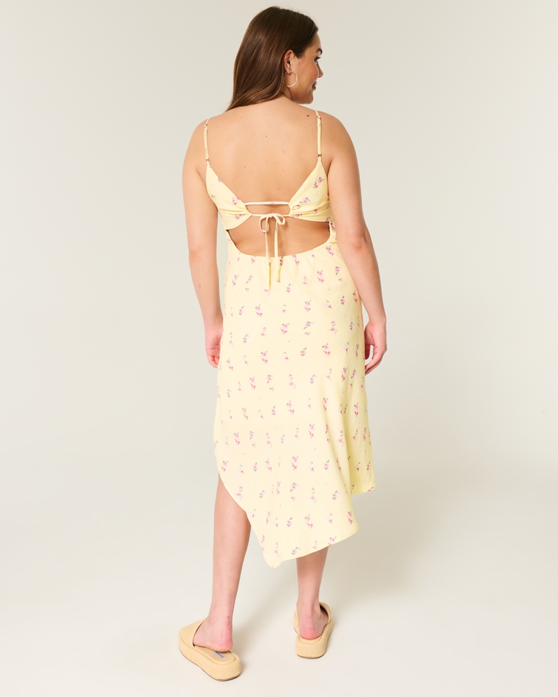Asymmetrical Hem Midi Dress