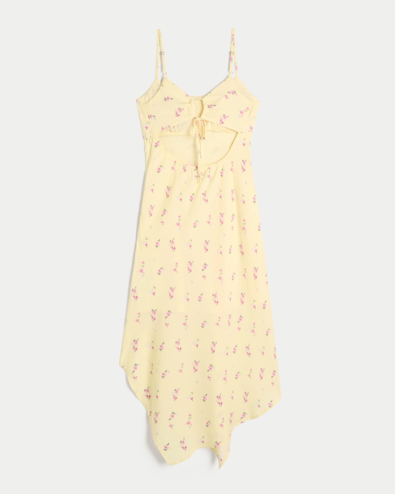 Asymmetrical Hem Midi Dress