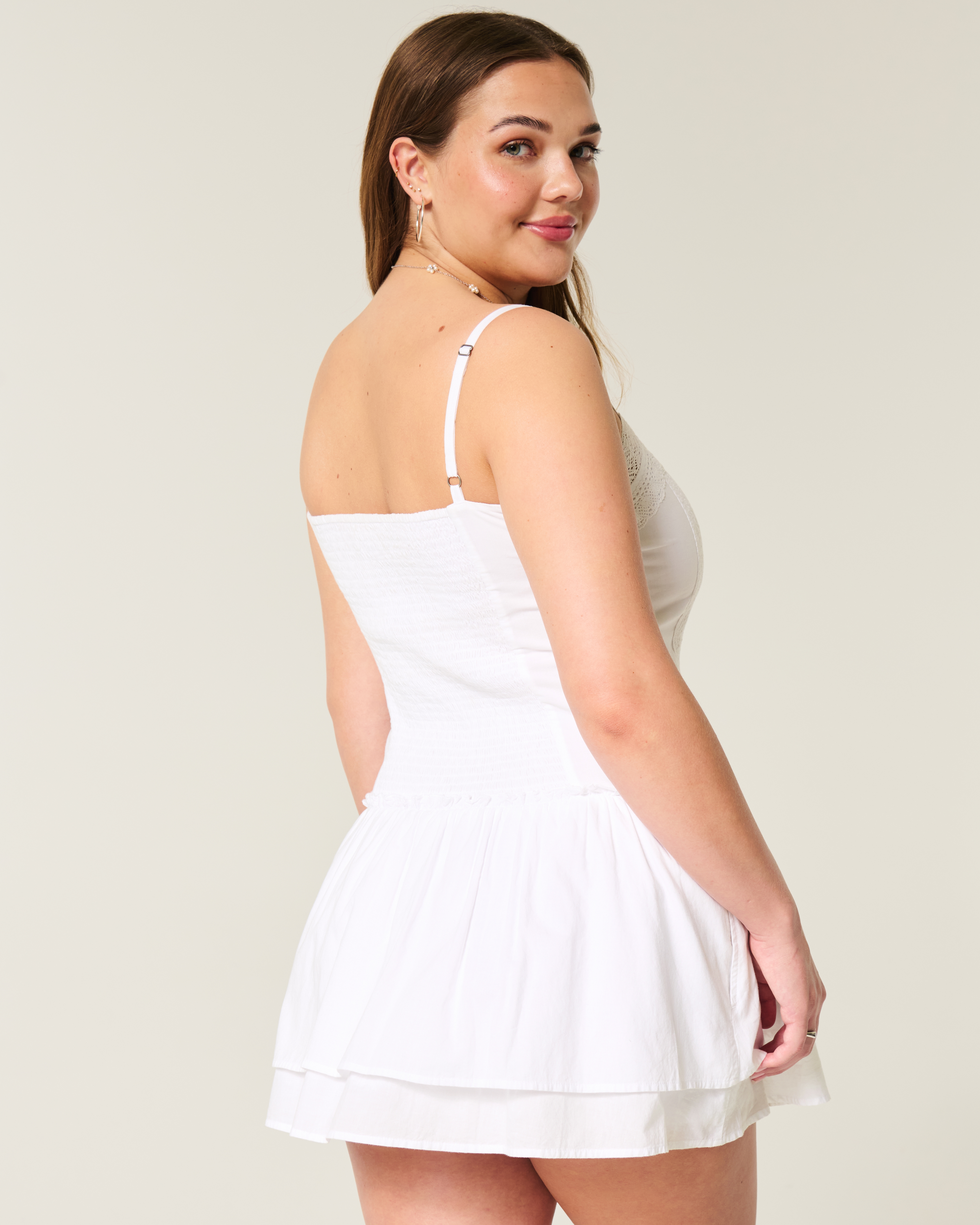 Lace Trim Mini Dress