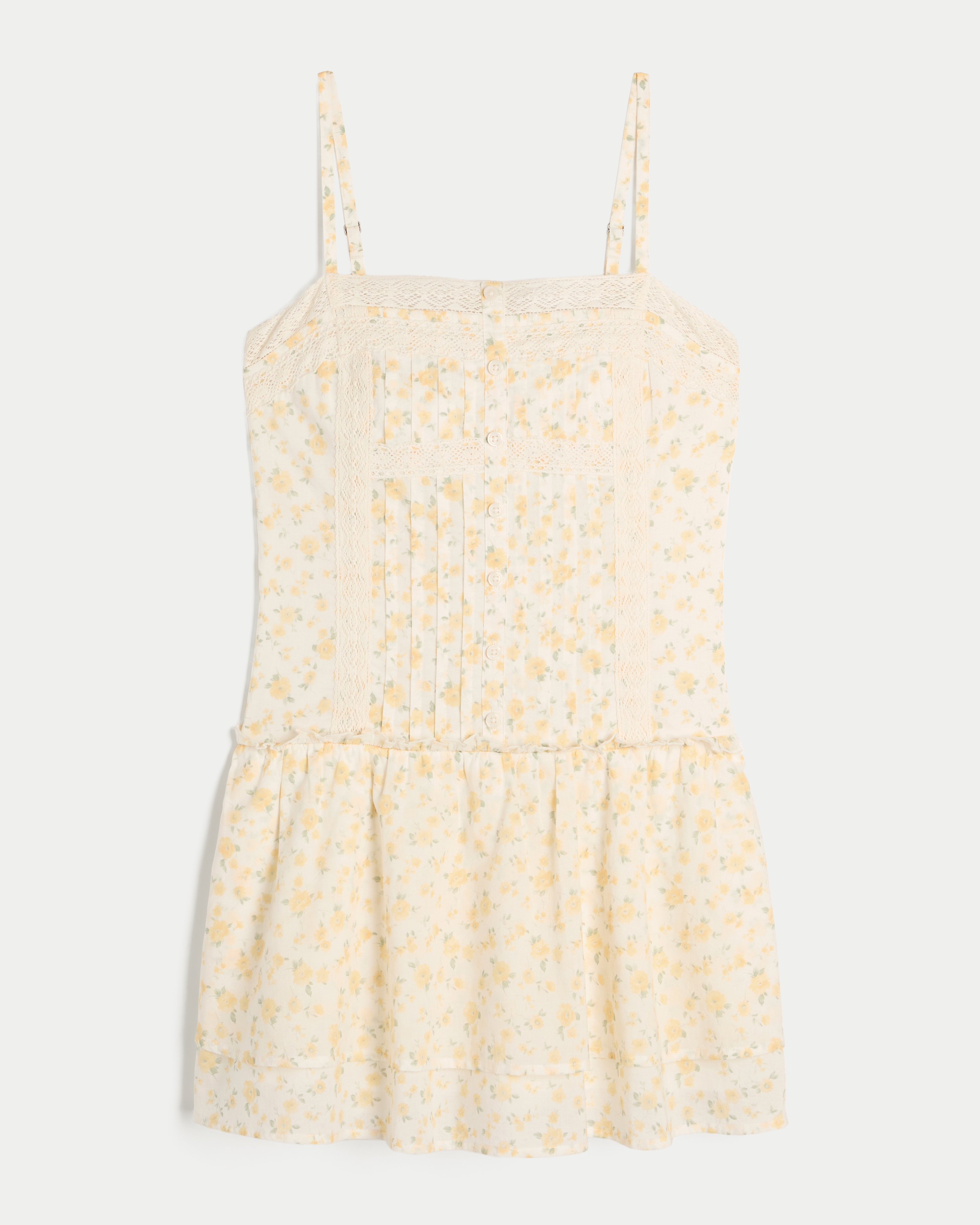Lace Trim Mini Dress