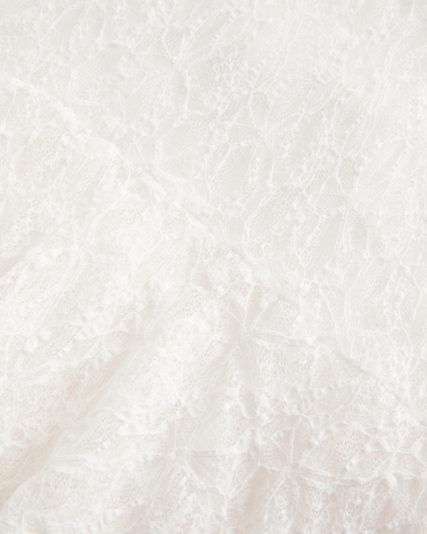 Lace Asymmetrical Hem Mini Dress