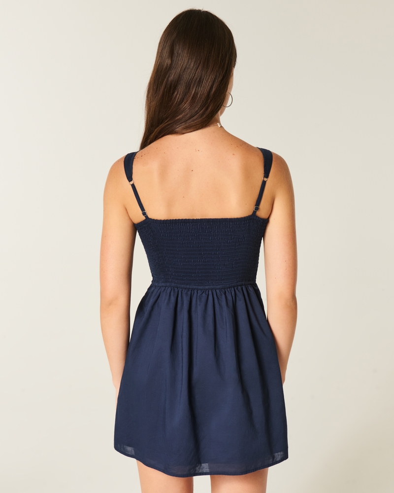 Button-Front Mini Dress
