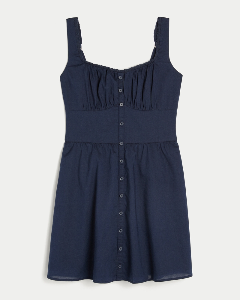 Button-Front Mini Dress