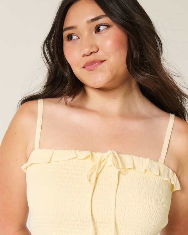 Strapless Smocked Maxi Dress, Yellow view 2