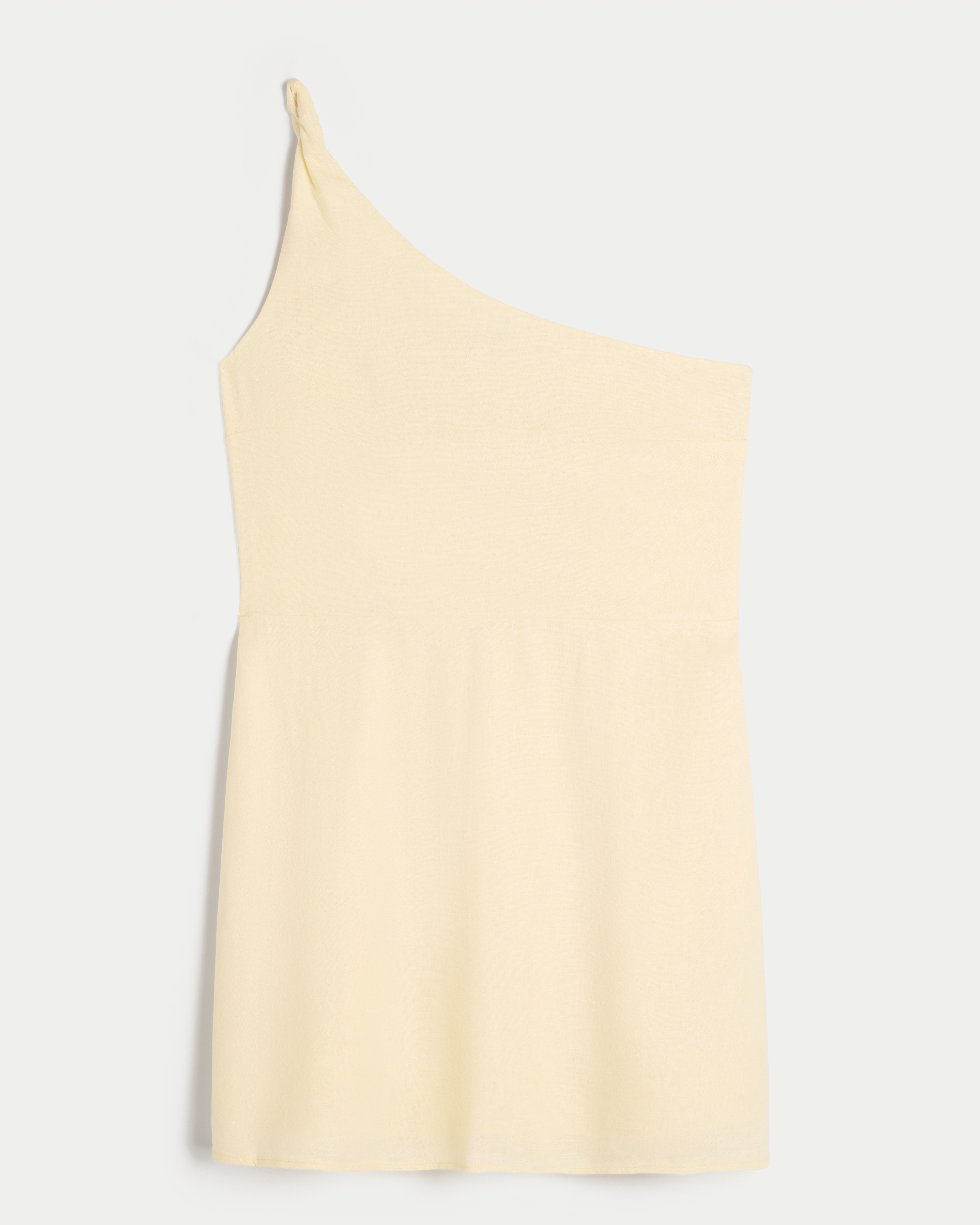 Linen-Blend Asymmetrical Mini Dress
